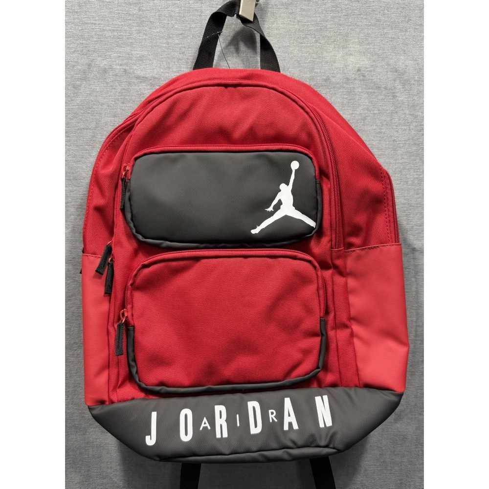 Nike Air Jordan Essential Backpack, Black/Red School Travel Bag, Nike Book Bag